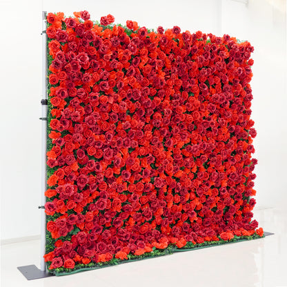 Sfondo di Parete Floreale 8x8 FT con Rose Rosse per Matrimoni ed Eventi