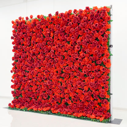 Sfondo di Parete Floreale 8x8 FT con Rose Rosse per Matrimoni ed Eventi