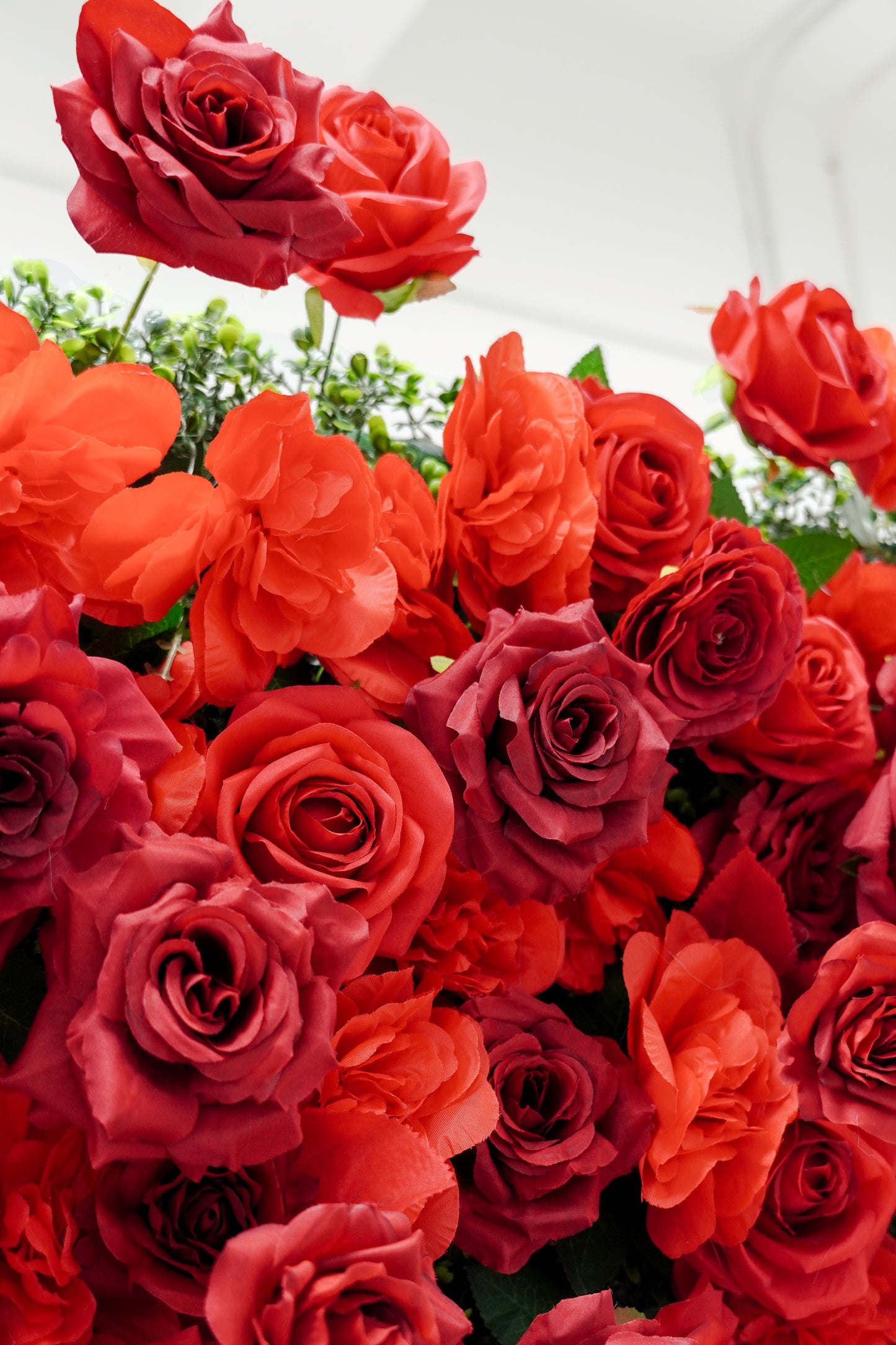 8x8 FT Red Rose Flower Wall Backdrop for Weddings & Events