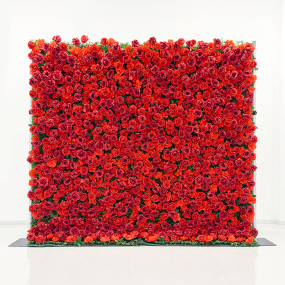 Sfondo di Parete Floreale 8x8 FT con Rose Rosse per Matrimoni ed Eventi