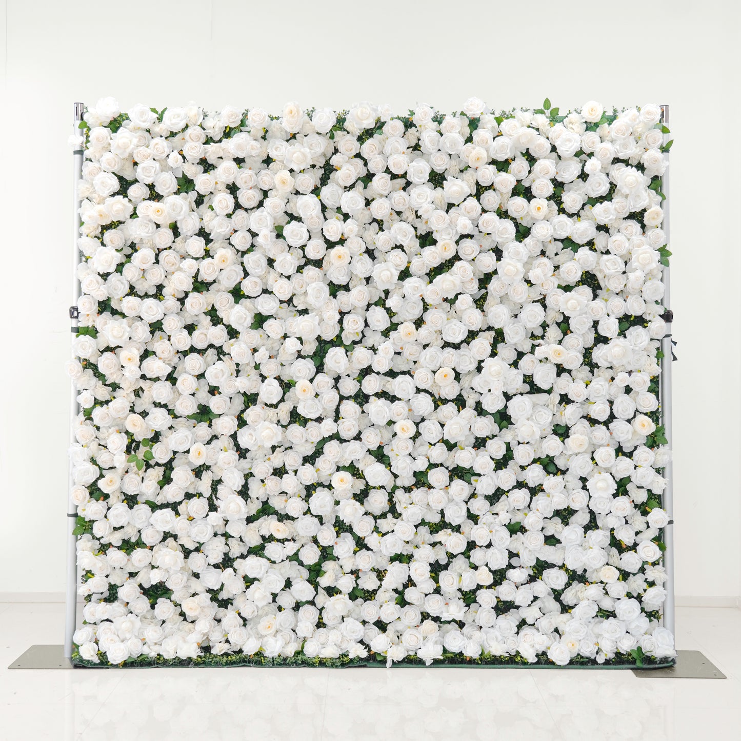 8x8 ft White Rose Flower Wall Backdrop – Modular Event Decor