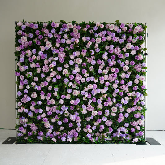 Blush Lavender Rose Flower Wall Backdrop | 3D Artificial Floral Wall for Weddings & Events