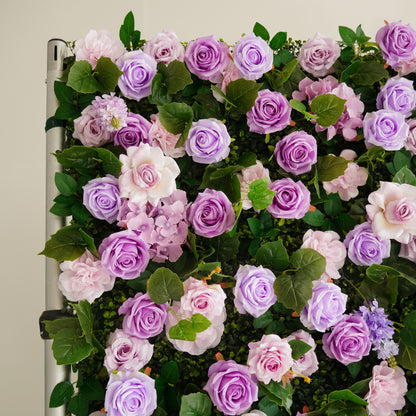 Blush Lavender Rose Flower Wall Backdrop | 3D Artificial Floral Wall for Weddings & Events