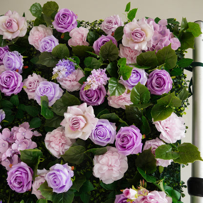 Blush Lavender Rose Flower Wall Backdrop | 3D Artificial Floral Wall for Weddings & Events