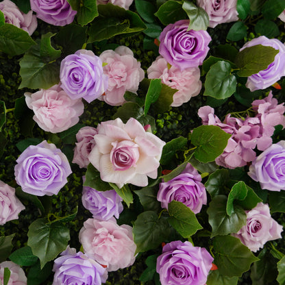 Blush Lavender Rose Flower Wall Backdrop | 3D Artificial Floral Wall for Weddings & Events
