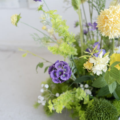Yellow & Purple Floral Row – Wedding Aisle Decor