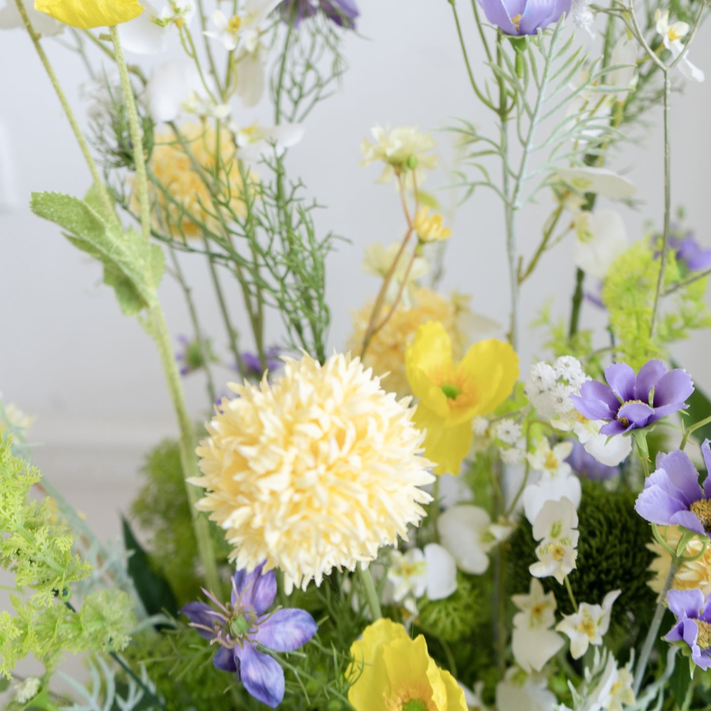 Yellow & Purple Floral Row – Wedding Aisle Decor