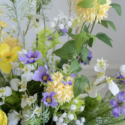 Yellow & Purple Floral Row – Wedding Aisle Decor