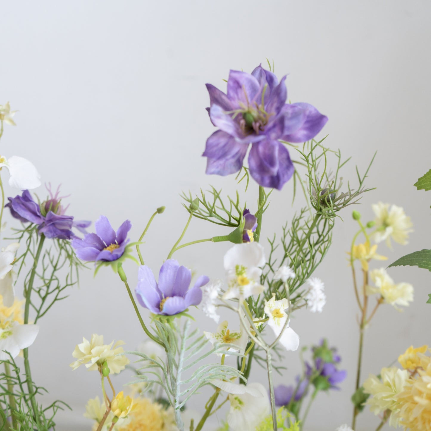 Yellow & Purple Floral Row – Wedding Aisle Decor