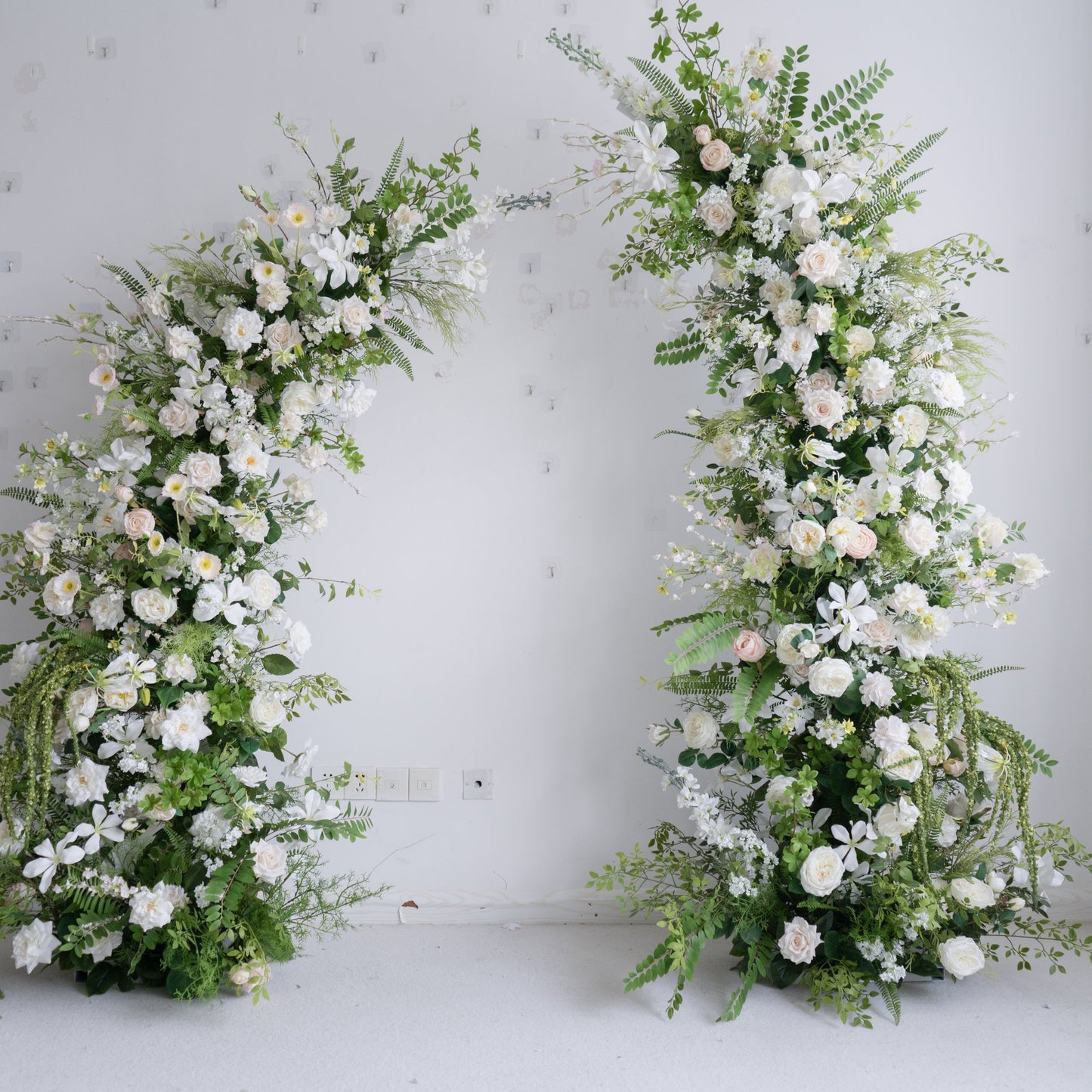 Floral Wedding Arch Set for Ceremony & Reception – Bridal Backdrop Decoration