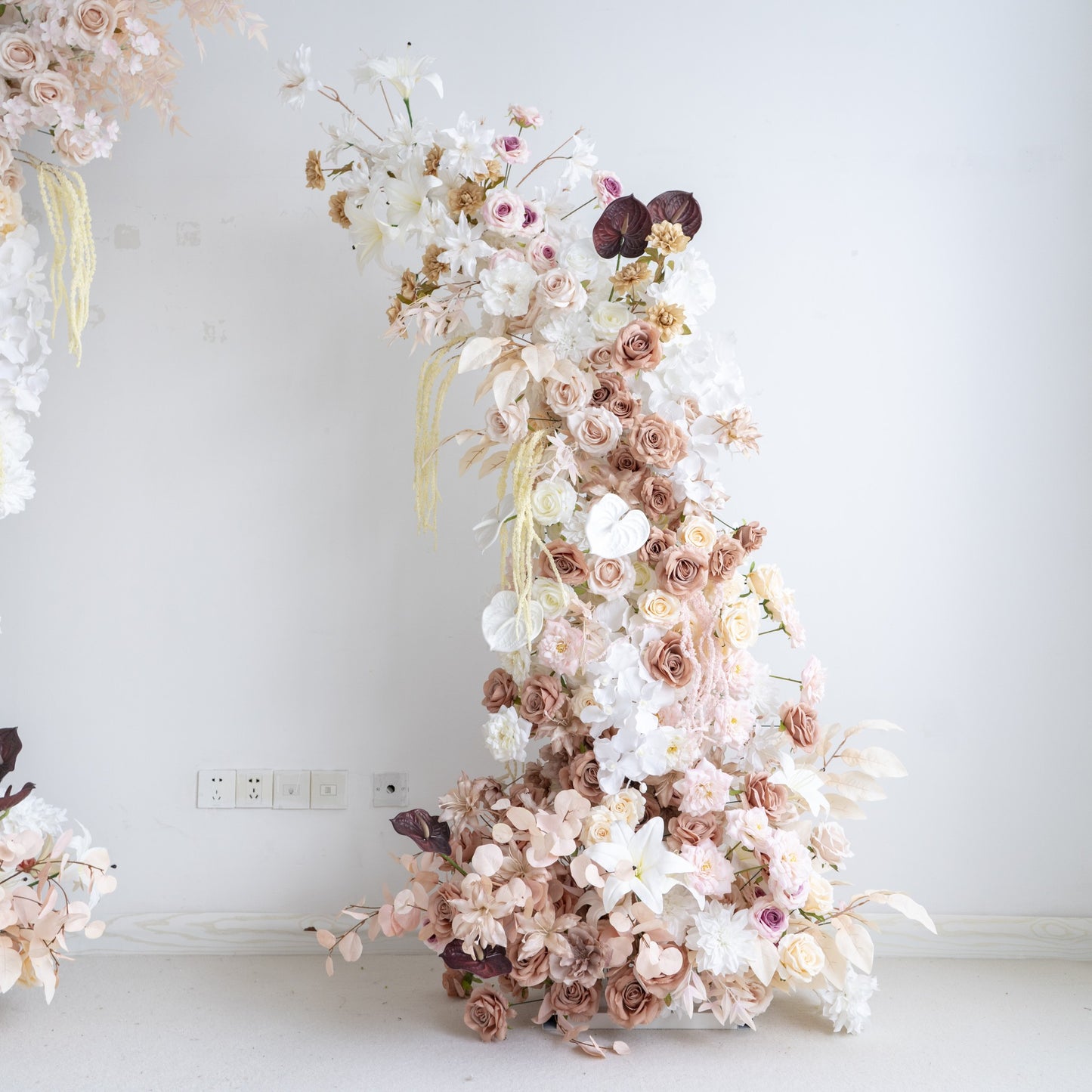 Floral Wedding Arch Combination Set for Ceremony & Reception – Bridal Backdrop Decoration