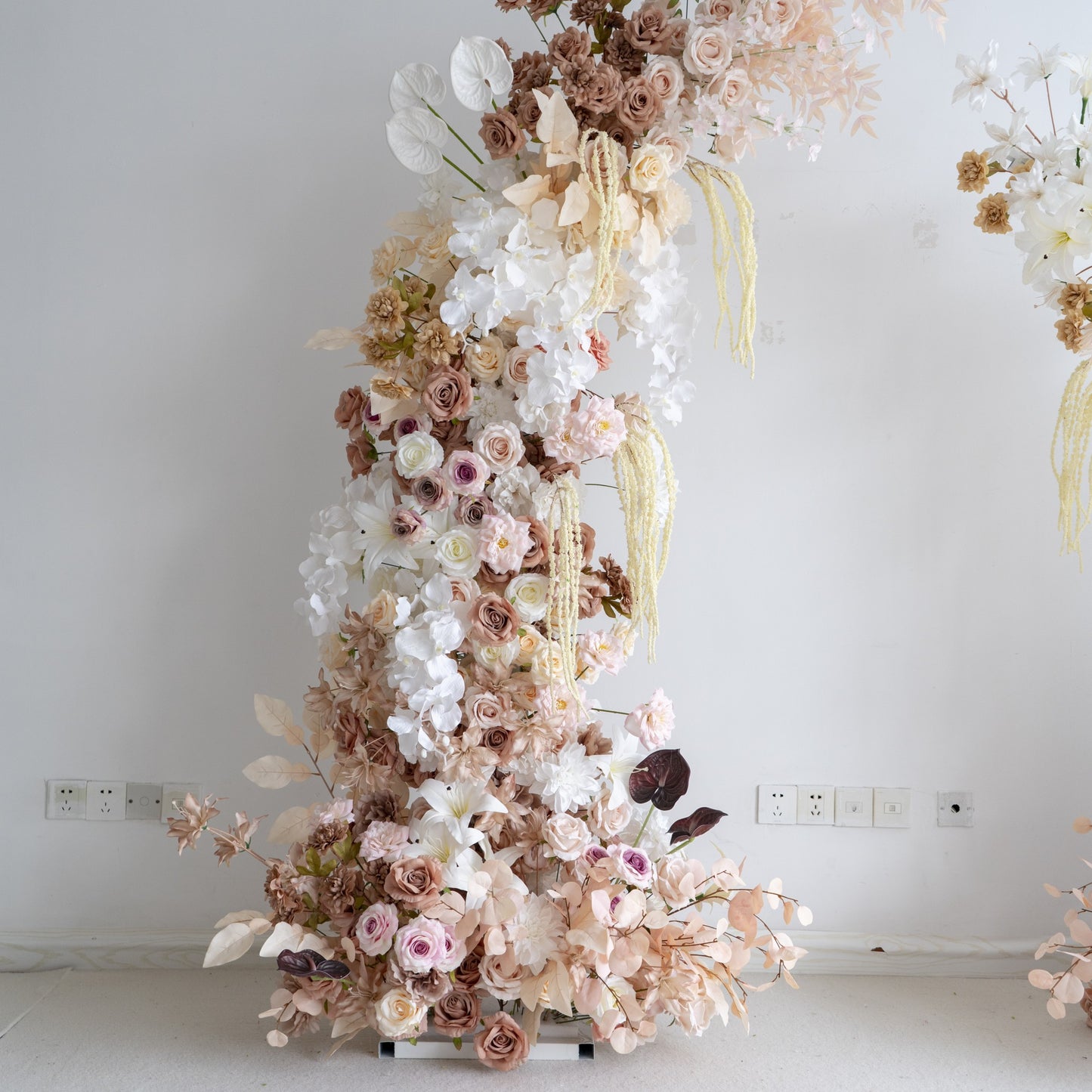 Floral Wedding Arch Combination Set for Ceremony & Reception – Bridal Backdrop Decoration