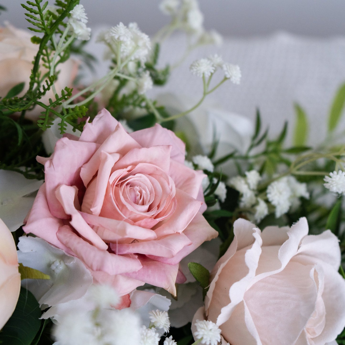 Blush Pink Floral Table Arrangement – Wedding Table Decor