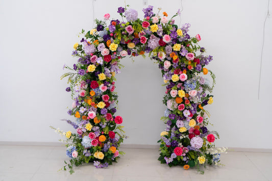 Floral Horn Wedding Arch – Elegant Ceremony Backdrop