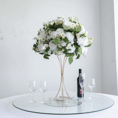 White & Greenery Floral Centerpiece – Wedding Table Decor