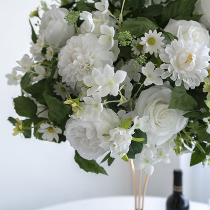 White & Greenery Floral Centerpiece – Wedding Table Decor