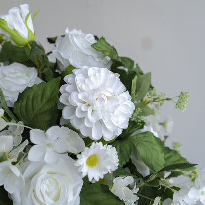 White & Greenery Floral Centerpiece – Wedding Table Decor