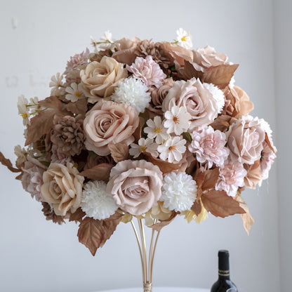 Champagne Floral Centerpiece – Wedding Table Decor