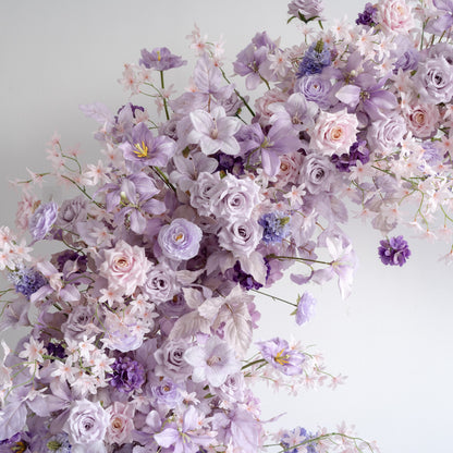 Purple Floral Horn Wedding Arch for Ceremony & Reception – Bridal Backdrop & Photo Zone Decoration