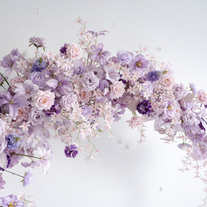 Purple Floral Horn Wedding Arch for Ceremony & Reception – Bridal Backdrop & Photo Zone Decoration