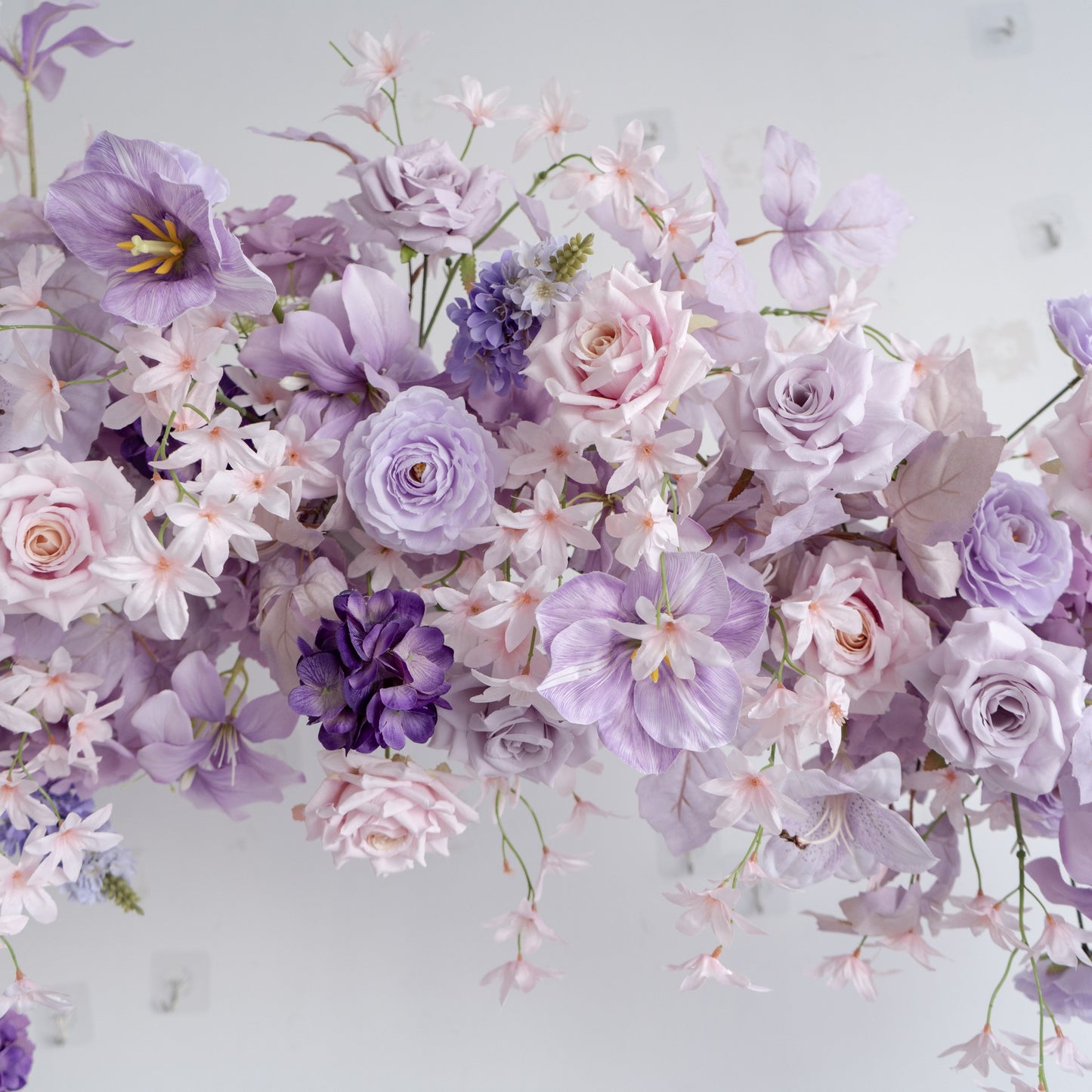 Purple Floral Horn Wedding Arch for Ceremony & Reception – Bridal Backdrop & Photo Zone Decoration