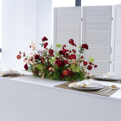 Red Floral Table Arrangement – Wedding Table Decor