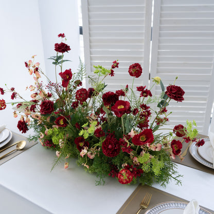 Red Floral Table Arrangement – Wedding Table Decor