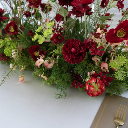 Red Floral Table Arrangement – Wedding Table Decor
