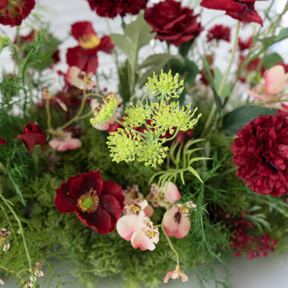 Red Floral Table Arrangement – Wedding Table Decor