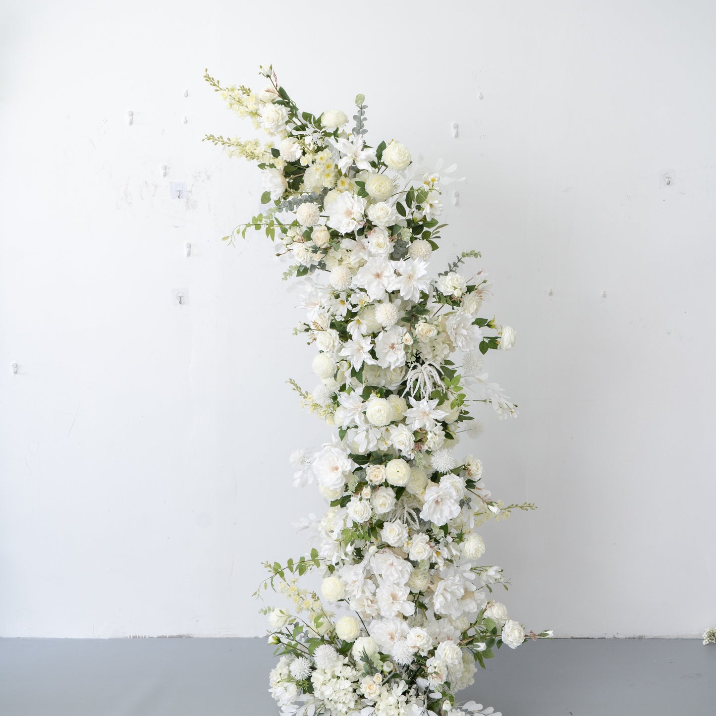 2-Piece Adjustable White Floral Wedding Arch Set (6–7 ft) – Easy DIY Backdrop