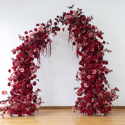 Arco nuziale floreale a forma di corno per cerimonia e ricevimento – Decorazione per lo sfondo degli sposi, 2×0,75 m / 2,2×0,75 m