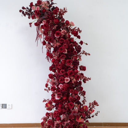 Arco nuziale floreale a forma di corno per cerimonia e ricevimento – Decorazione per lo sfondo degli sposi, 2×0,75 m / 2,2×0,75 m