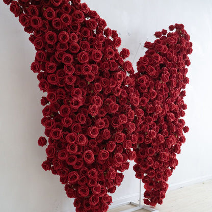 Red Butterfly Floral Horn Arch for Wedding Ceremony & Reception – Bridal Backdrop & Photo Zone Decoration