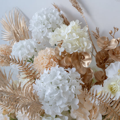 Fila floreale beige Pampas – Decorazione per corsia nuziale