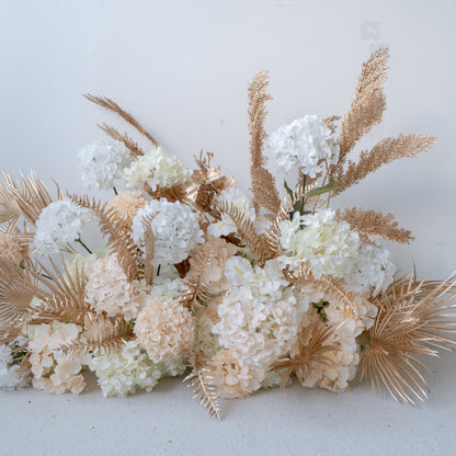 Fila floreale beige Pampas – Decorazione per corsia nuziale
