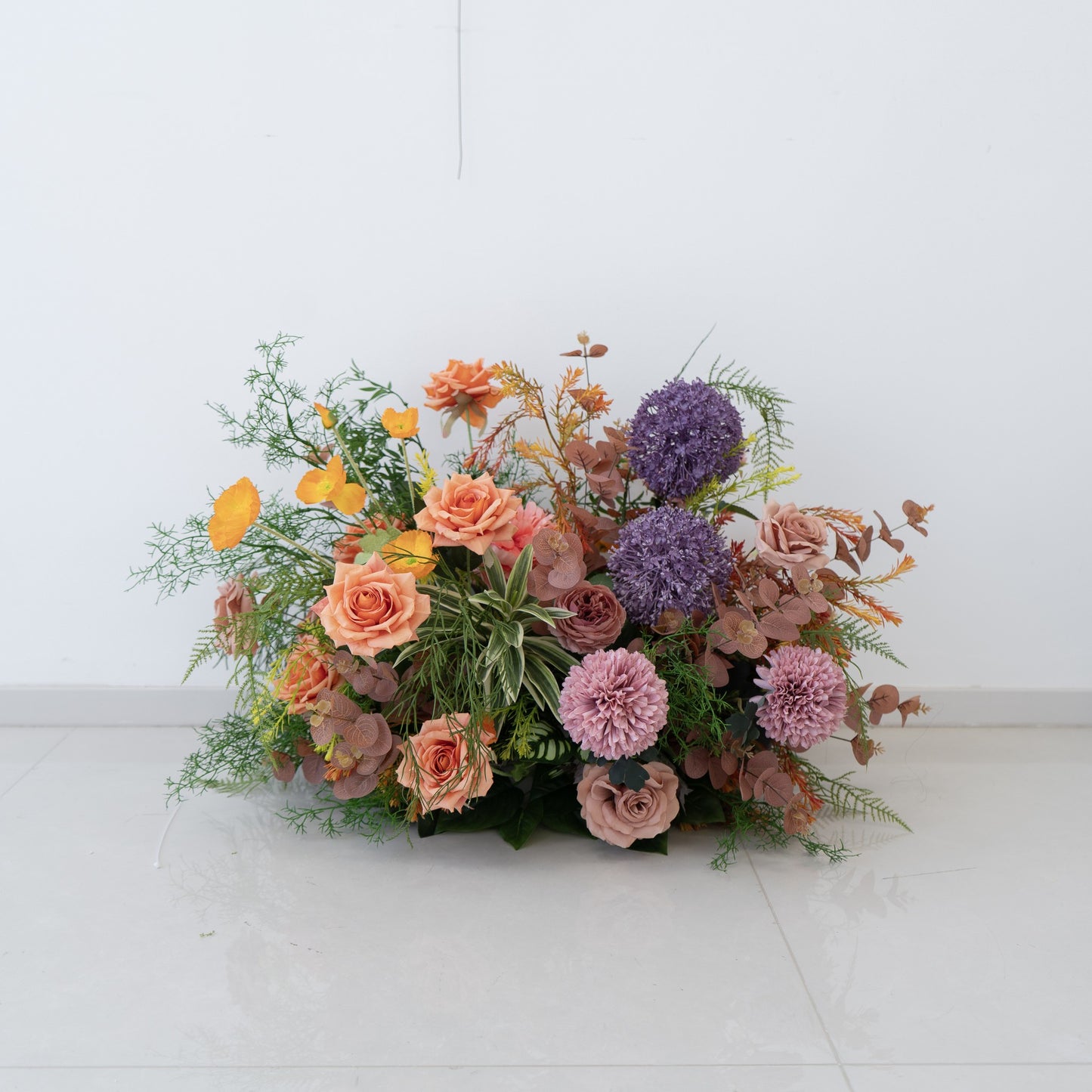 Pastel Mix Floral Row – Wedding Aisle Decor