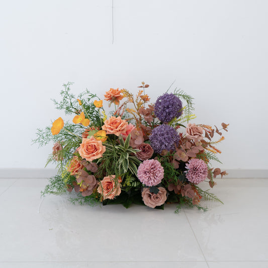 File floreale misto pastello – Decorazione per corsia nuziale