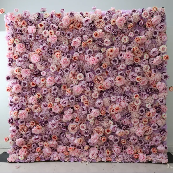 8x8ft Masterpiece 7D Real-Touch Flower Wall - Mixed Rose & Hydrangea - Installation