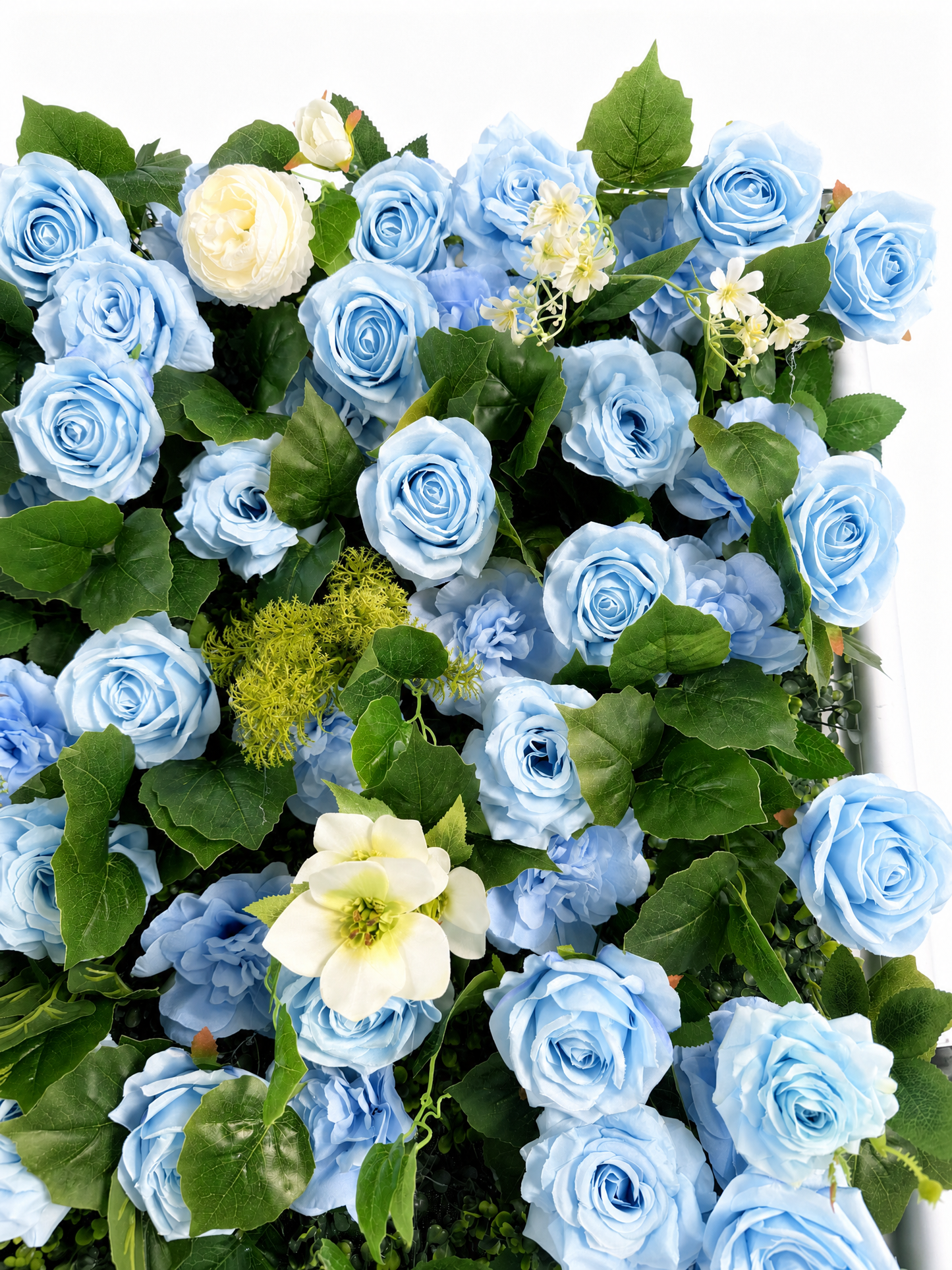 Blue Rose Flower Wall Backdrop – 3D Artificial Floral Wall for Weddings & Events