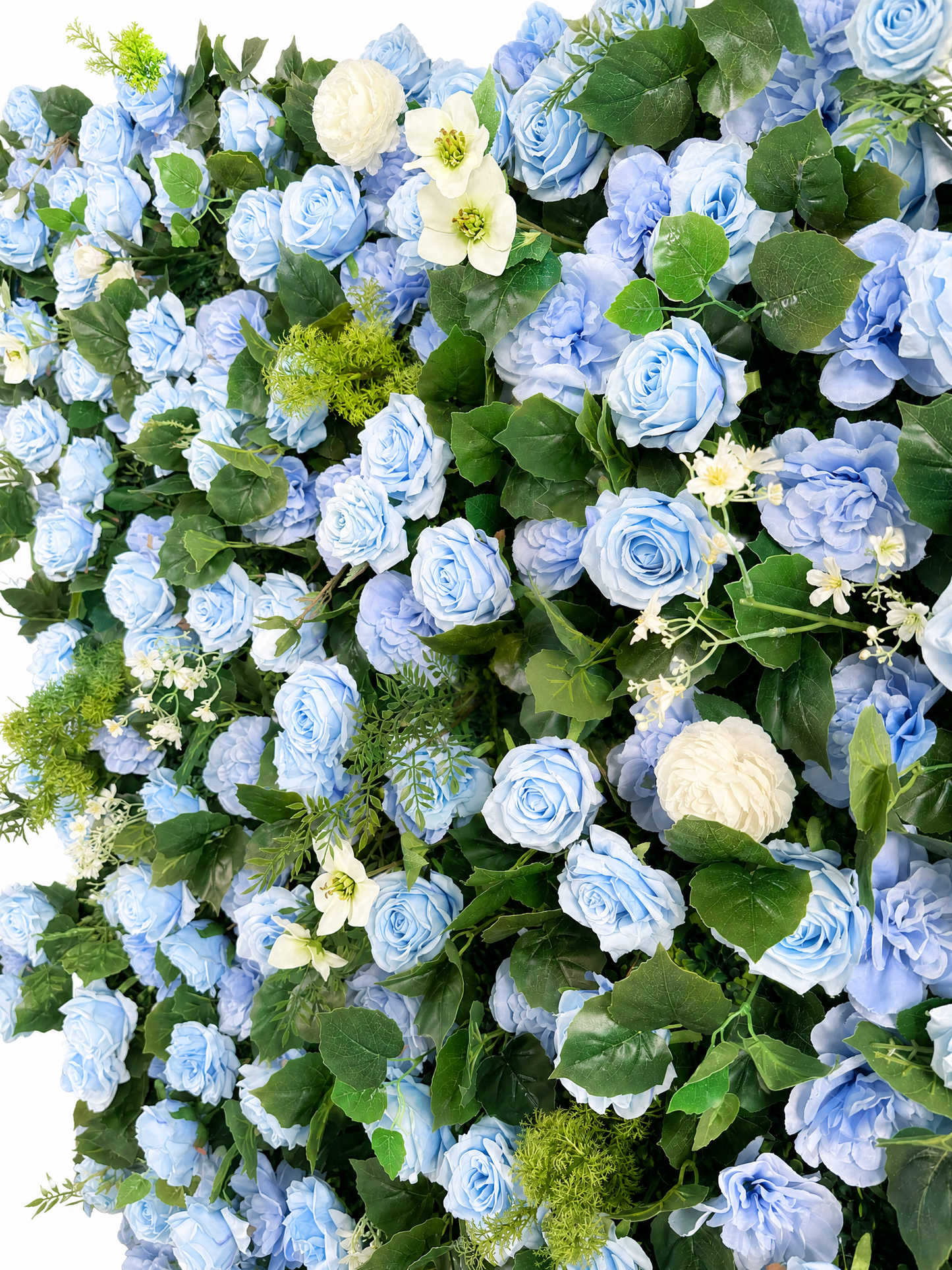 Blue Rose Flower Wall Backdrop – 3D Artificial Floral Wall for Weddings & Events
