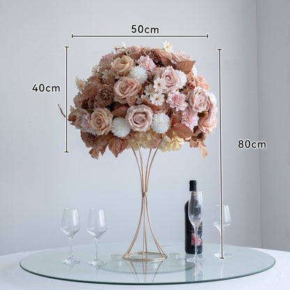 Champagne Floral Centerpiece – Wedding Table Decor