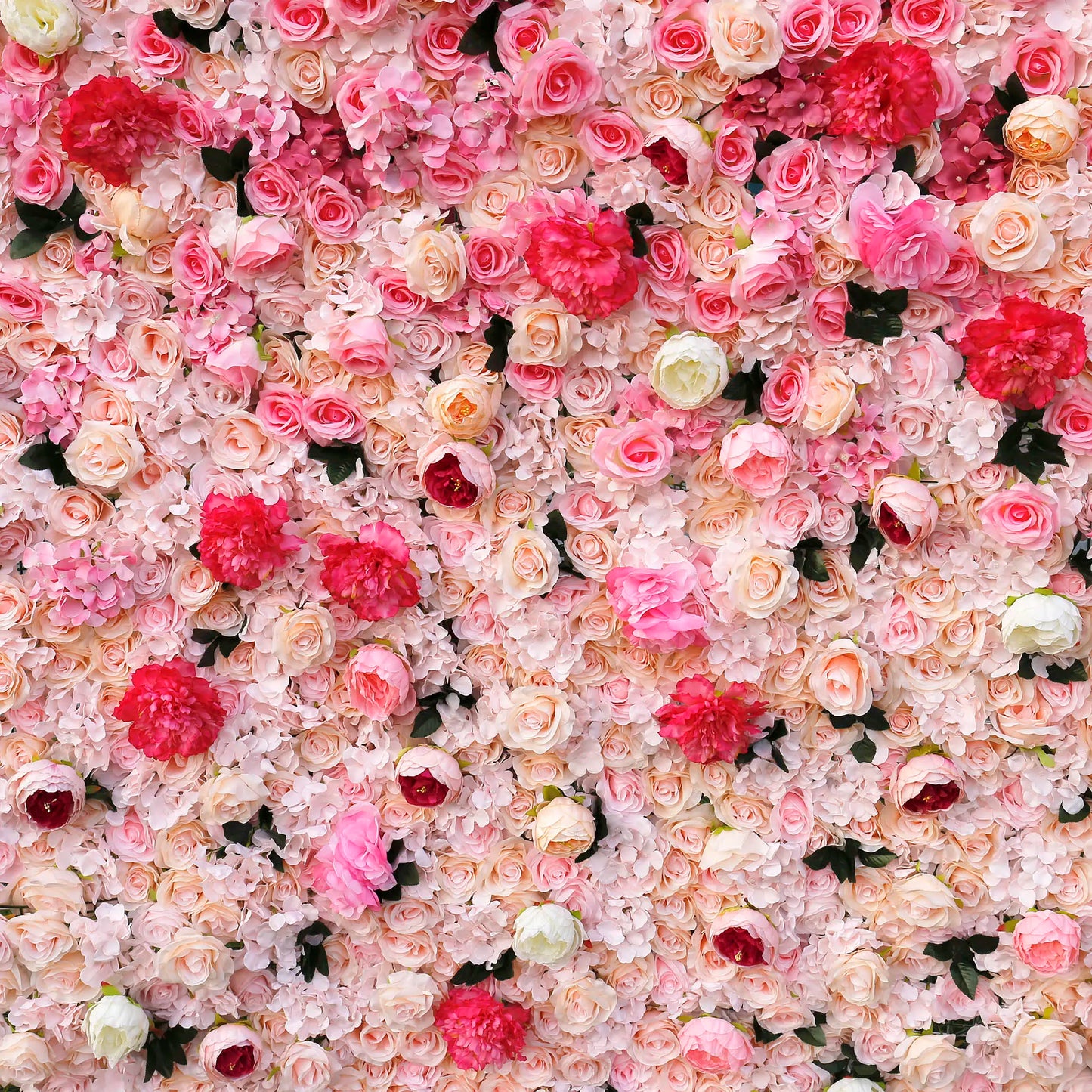 Rosy 3D Pink Gradient Rose Roller Curtain Flower Wall Wedding Event Background Decoration