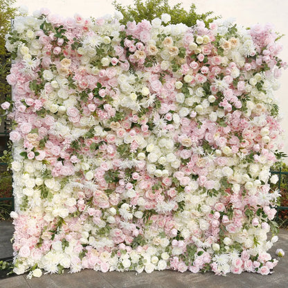 Rosy 5D Pink Champagne Rose Flower Wall Wedding Party Decoration Backdrop