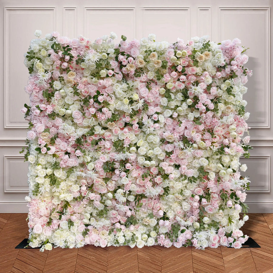 Rosy 5D Pink Champagne Rose Flower Wall Wedding Party Decoration Backdrop