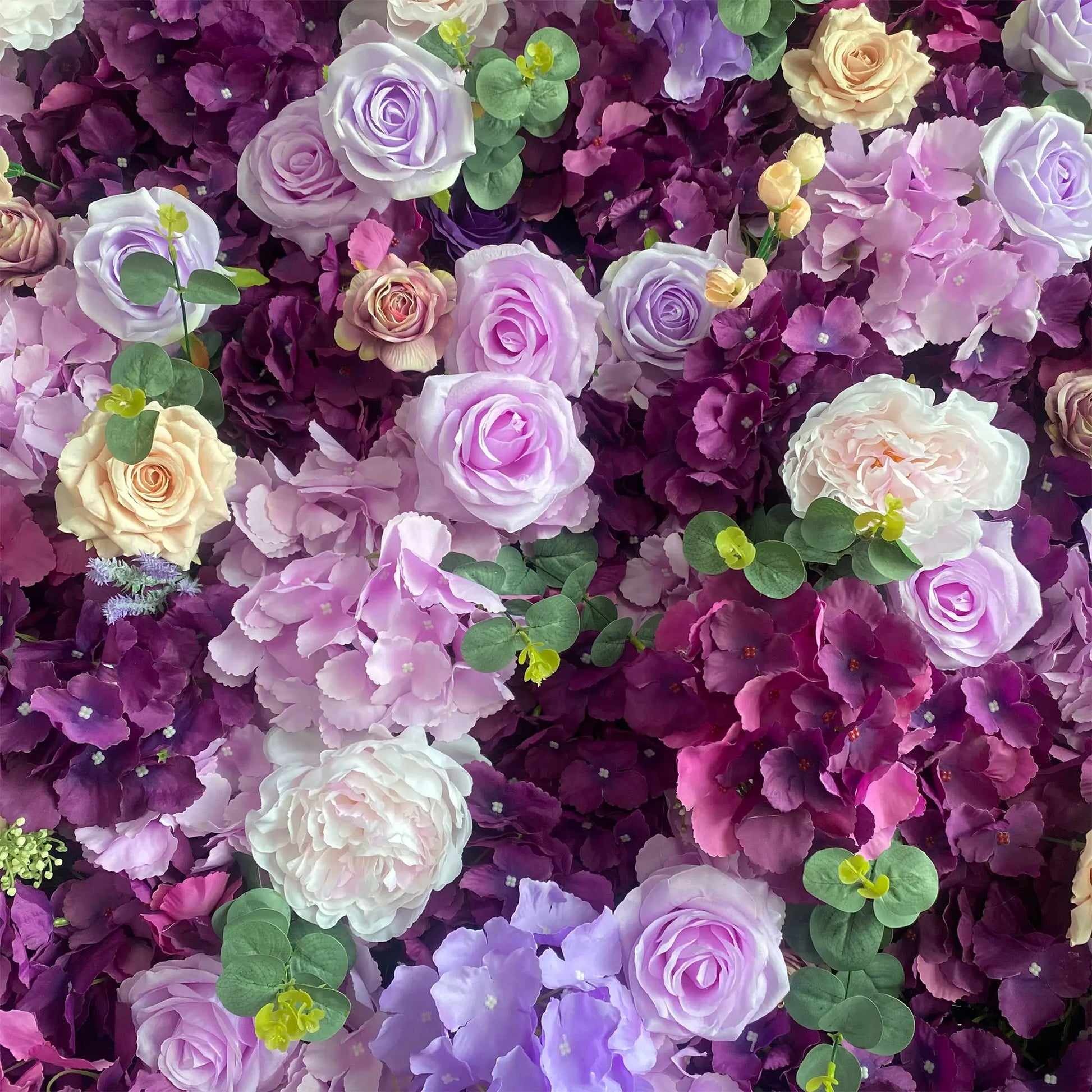 Rosy Purple Rose Hydrangea 5D Roller Curtain Flower Wall Event Party Background