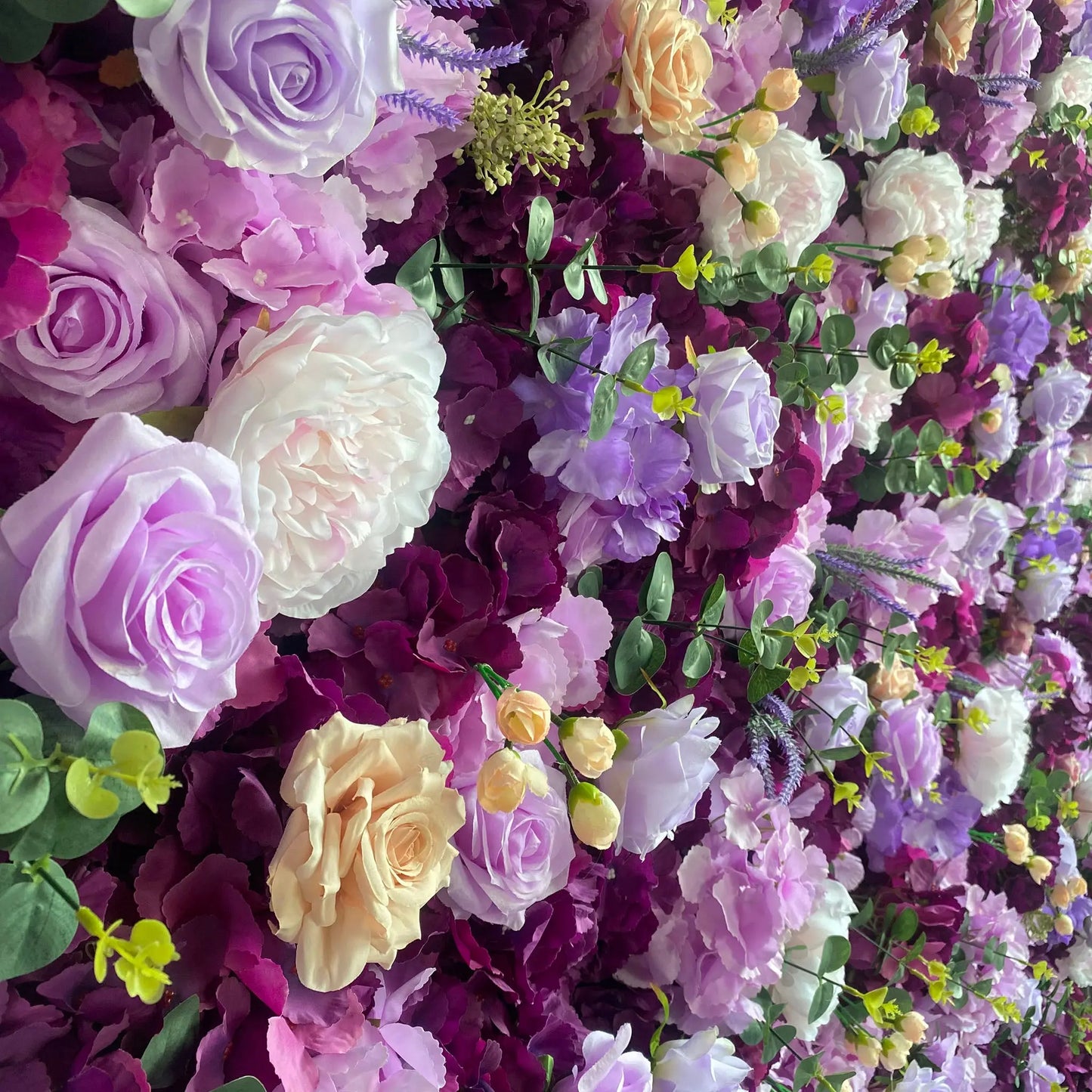 Rosy Purple Rose Hydrangea 5D Roller Curtain Flower Wall Event Party Background