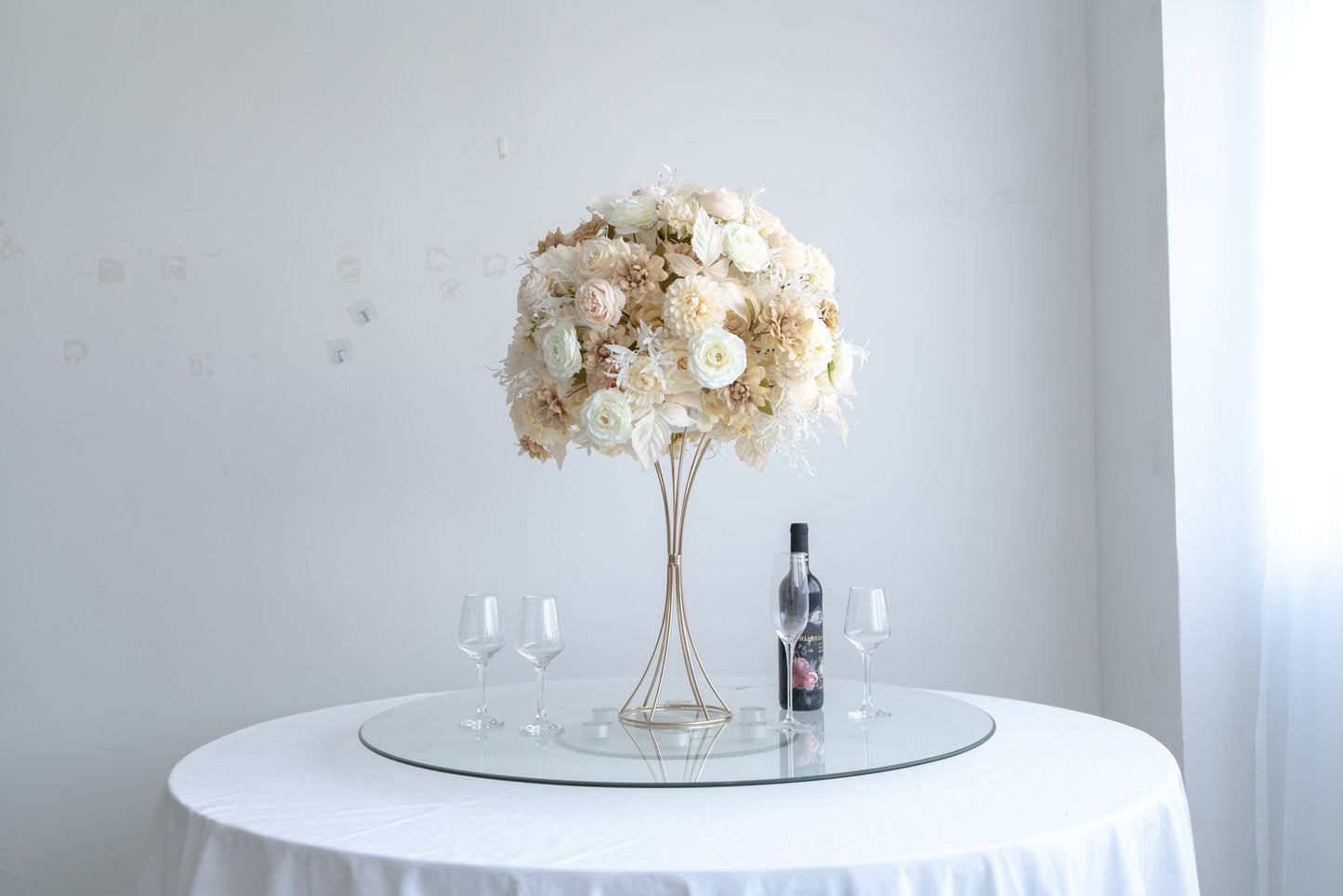 Ivory Floral Centerpiece – Wedding Table Decor