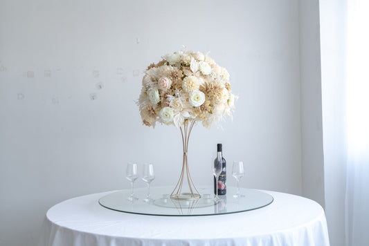 Ivory Floral Centerpiece – Wedding Table Decor