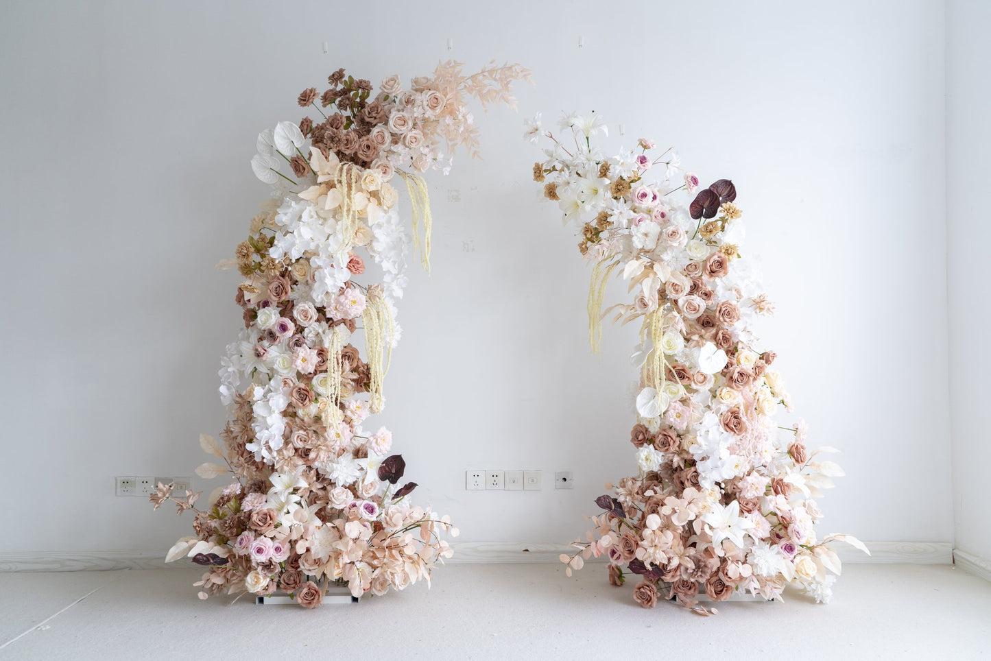 Floral Wedding Arch Combination Set for Ceremony & Reception – Bridal Backdrop Decoration, 5.9×2.6 ft / 6.9×2.6 ft