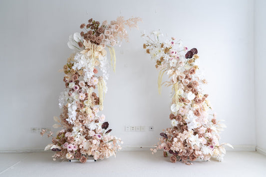 Floral Wedding Arch Combination Set for Ceremony & Reception – Bridal Backdrop Decoration, 5.9×2.6 ft / 6.9×2.6 ft